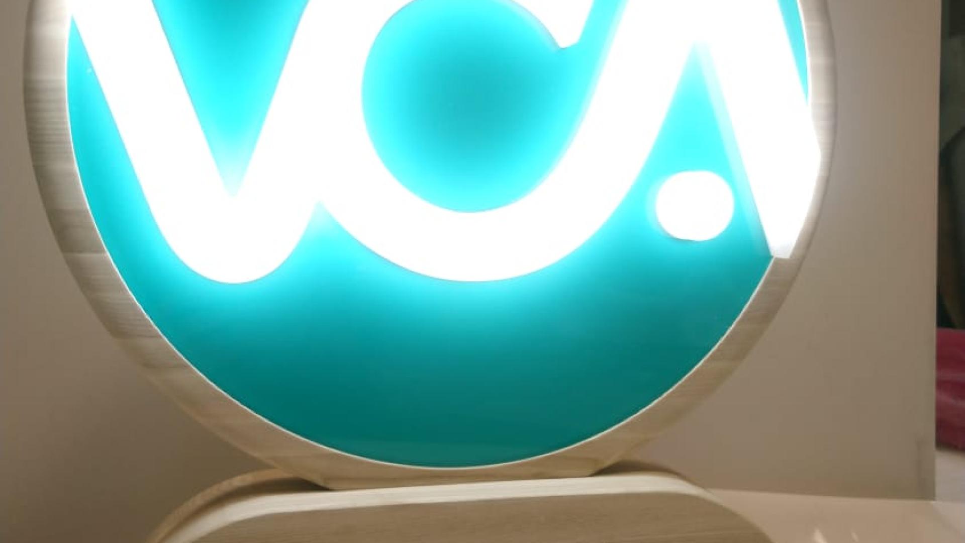 Illuminated wood and acrylic award sign for VCA
